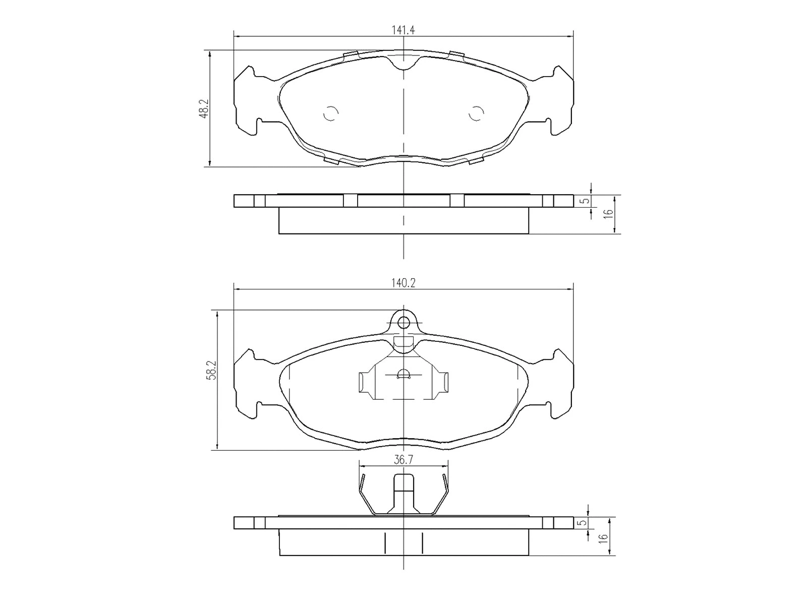 Brake Pad Set, disc brake (AZMT-44-022-1389)