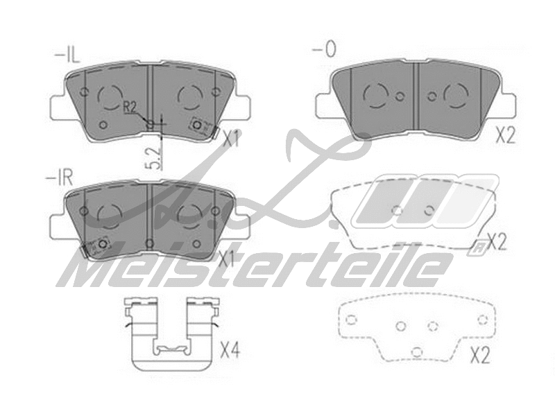 Brake Pad Set, disc brake (AZMT-44-022-1988)