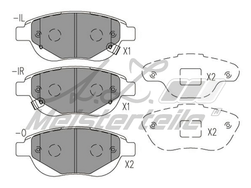 Brake Pad Set, disc brake (AZMT-44-022-2626)