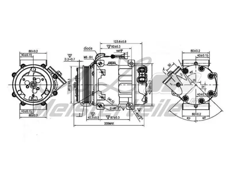 Compressor, air conditioning (AZMT-45-041-1098)