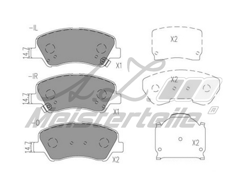 Brake Pad Set, disc brake (AZMT-44-022-2085)
