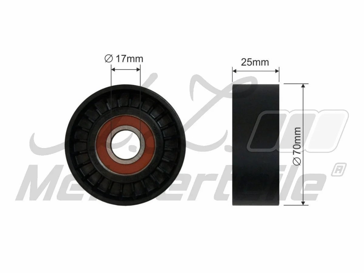 Deflection/Guide Pulley, V-ribbed belt