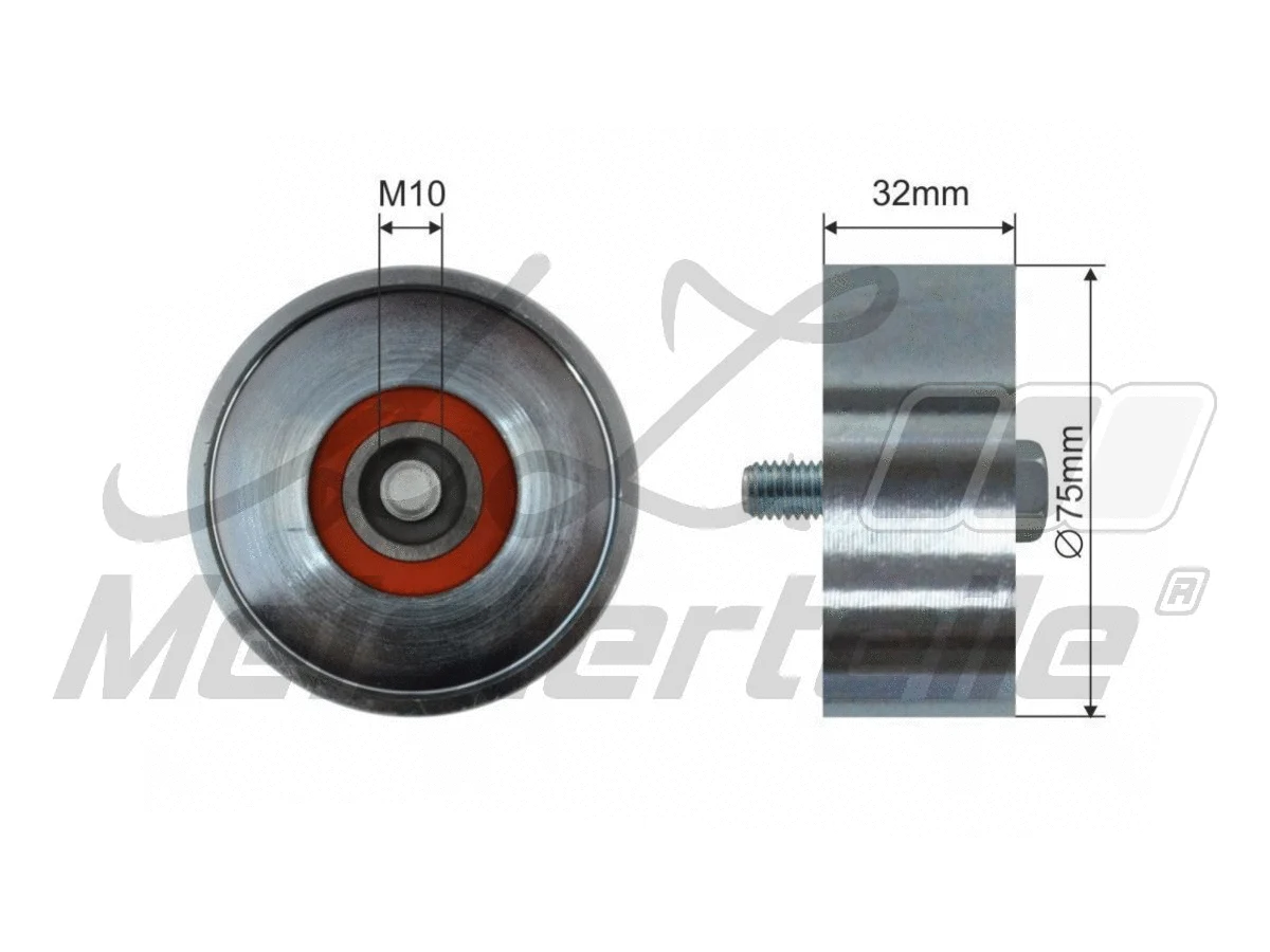 Deflection/Guide Pulley, V-ribbed belt