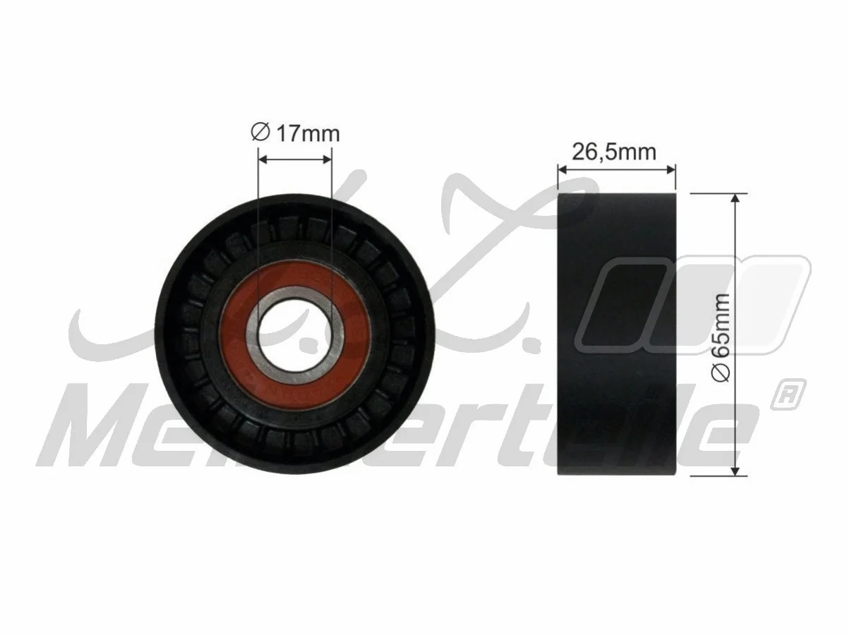 Deflection/Guide Pulley, V-ribbed belt