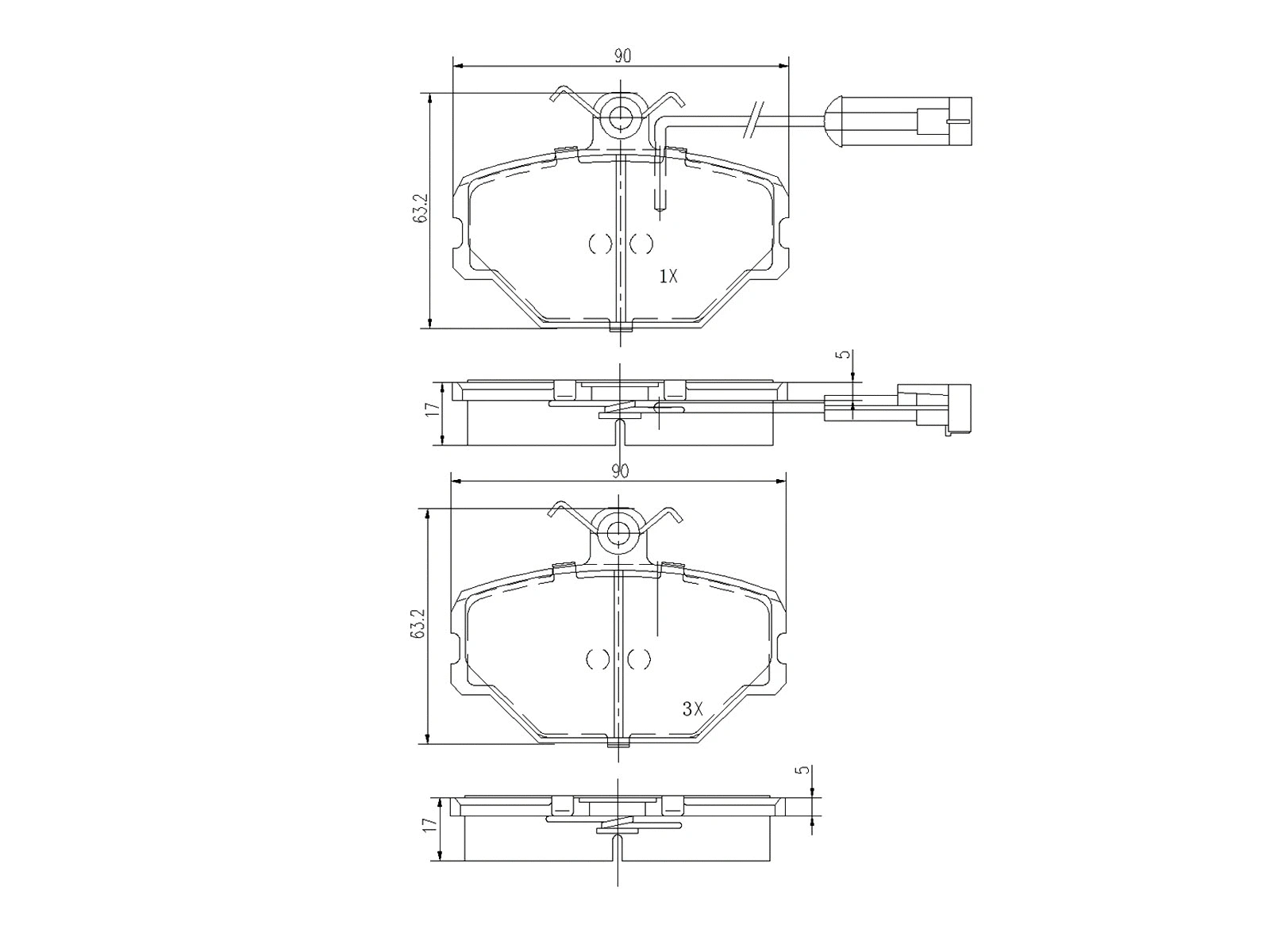 Brake Pad Set, disc brake (AZMT-44-022-1357)
