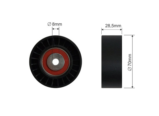 Deflection/Guide Pulley, V-ribbed belt (AZMT-20-031-2418)