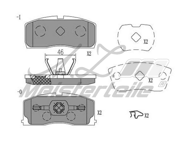 Brake Pad Set, disc brake (AZMT-44-022-2381)