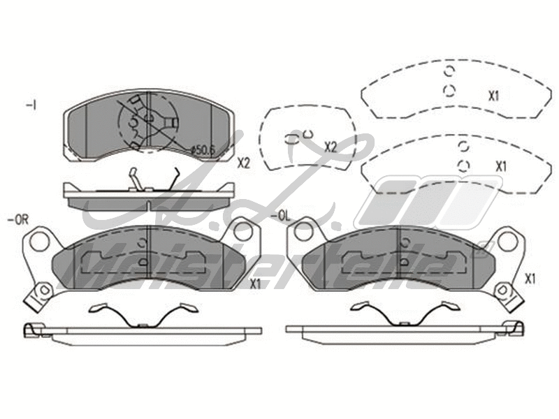 Brake Pad Set, disc brake (AZMT-44-022-2499)
