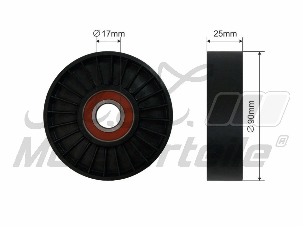 Deflection/Guide Pulley, V-ribbed belt