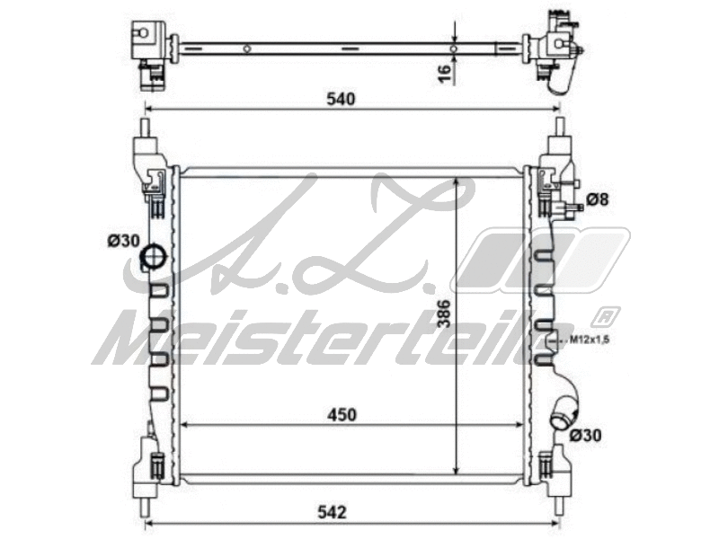 Radiator, engine cooling (AZMT-45-040-2473)
