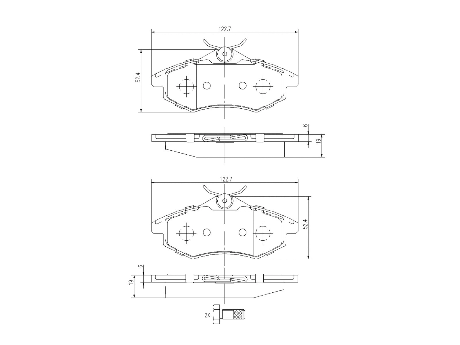 Brake Pad Set, disc brake (AZMT-44-022-1142)