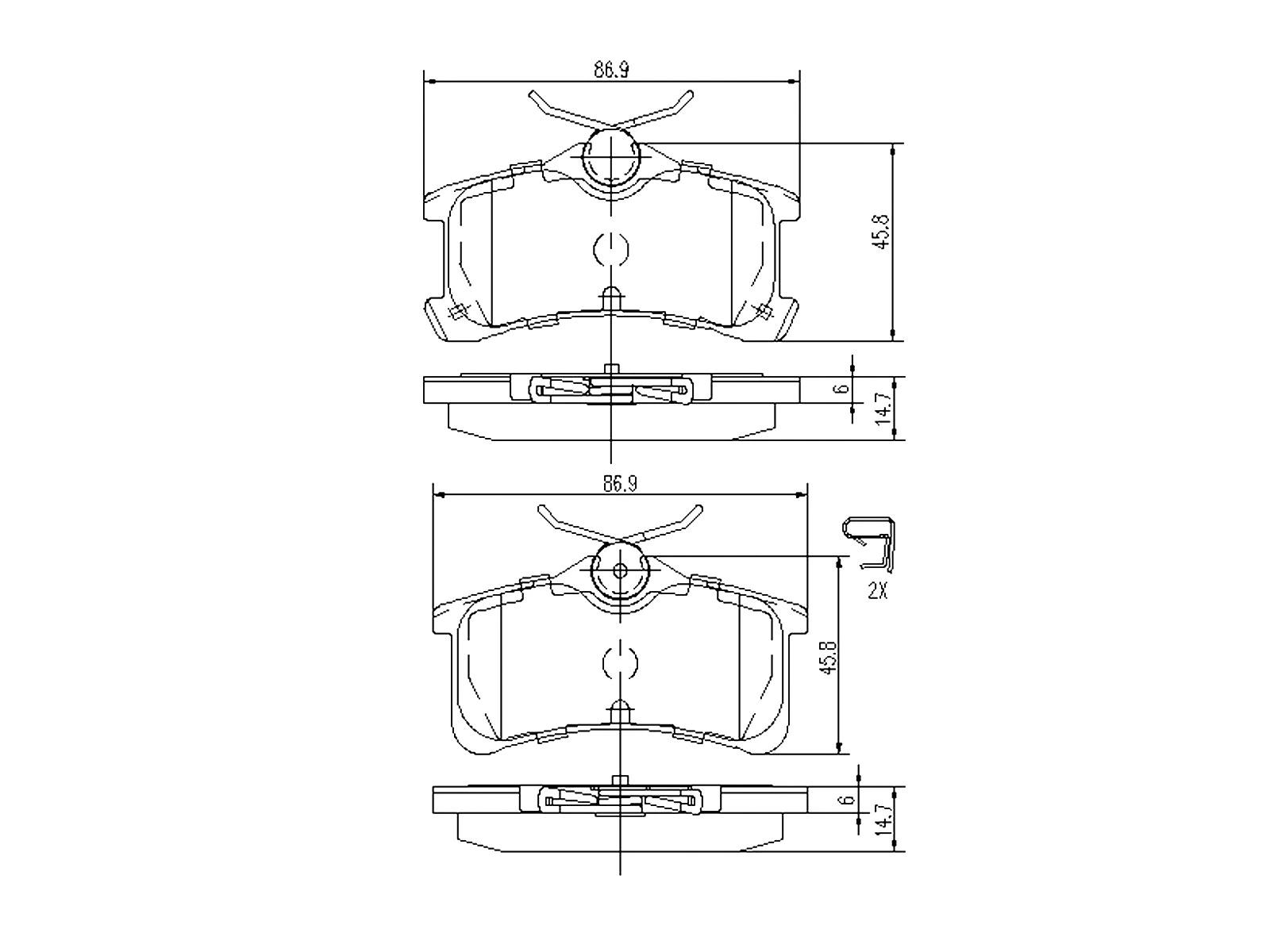 Brake Pad Set, disc brake (AZMT-44-022-1245)