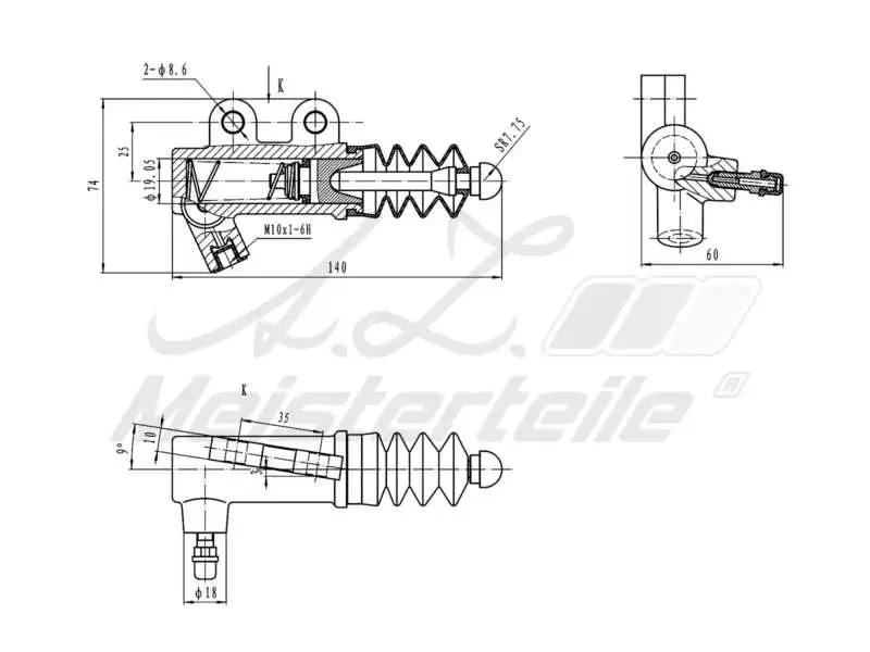 Slave Cylinder, clutch (AZMT-47-031-1031)