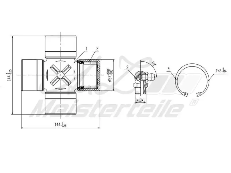 Joint, propshaft (AZMT-42-041-1064)
