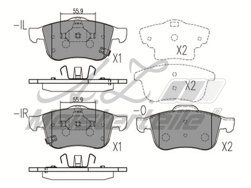 Brake Pad Set, disc brake (AZMT-44-022-2589)
