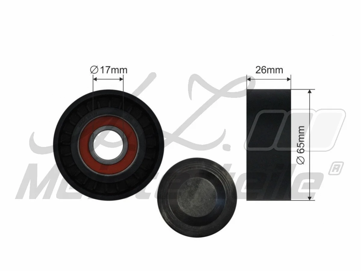 Tensioner Pulley, V-ribbed belt (AZMT-20-031-1415)