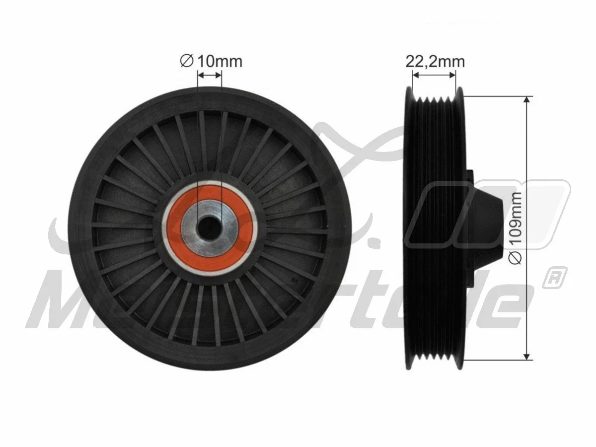 Deflection/Guide Pulley, V-ribbed belt