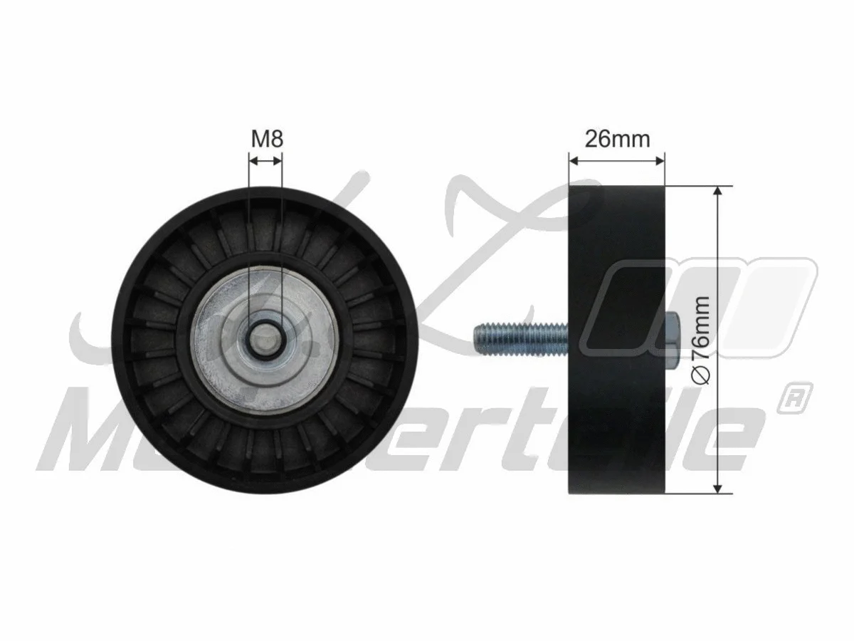 Deflection/Guide Pulley, V-ribbed belt (AZMT-20-031-1159)
