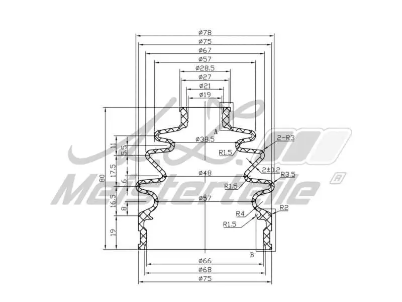 Bellow Kit, drive shaft (AZMT-43-020-1344)