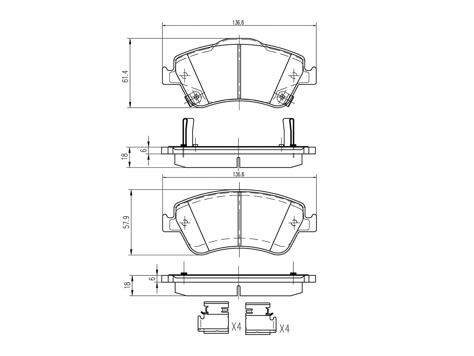 Brake Pad Set, disc brake (AZMT-44-022-1297)