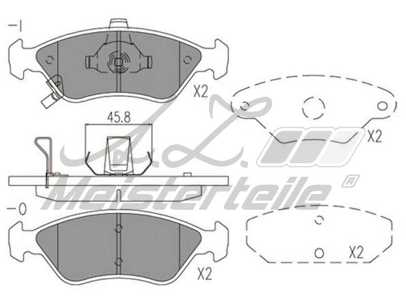 Brake Pad Set, disc brake (AZMT-44-022-1832)
