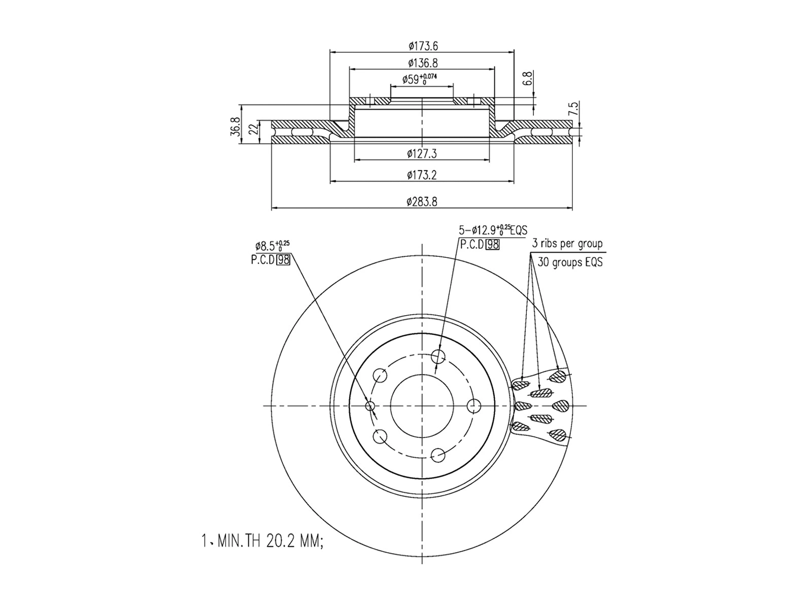 Brake Disc (AZMT-44-024-1282)