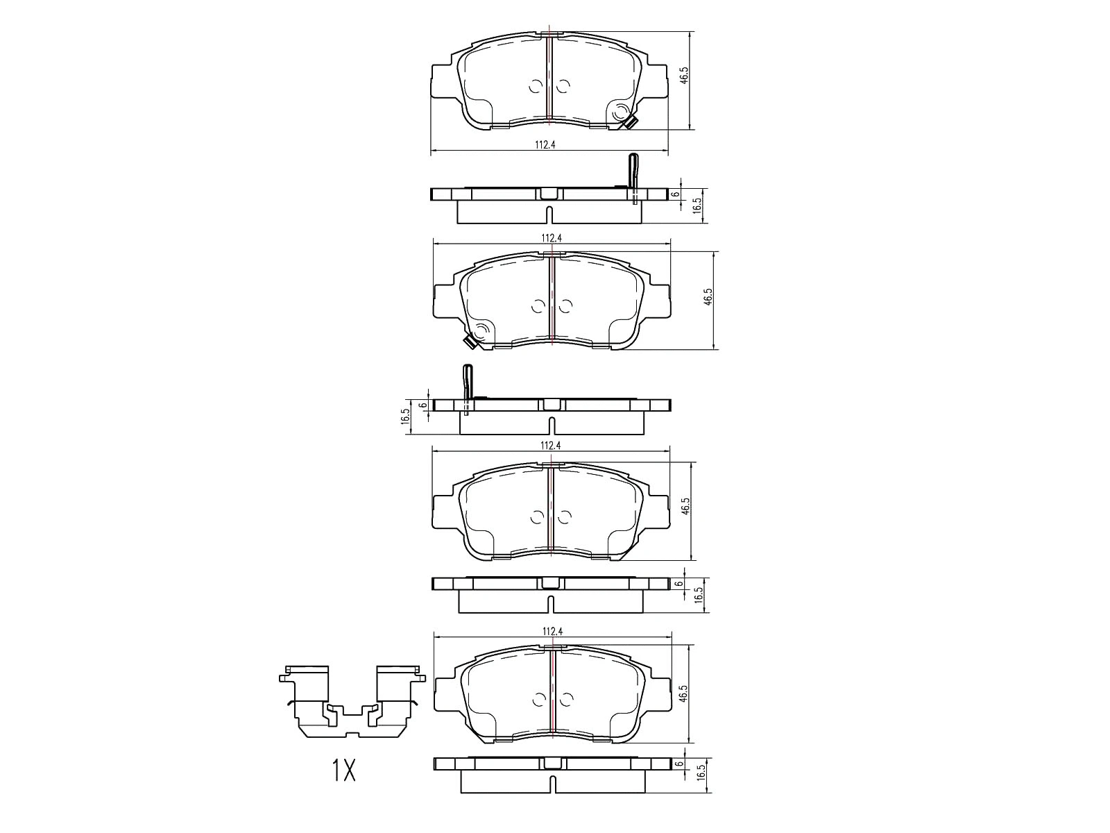 Brake Pad Set, disc brake (AZMT-44-022-1068)