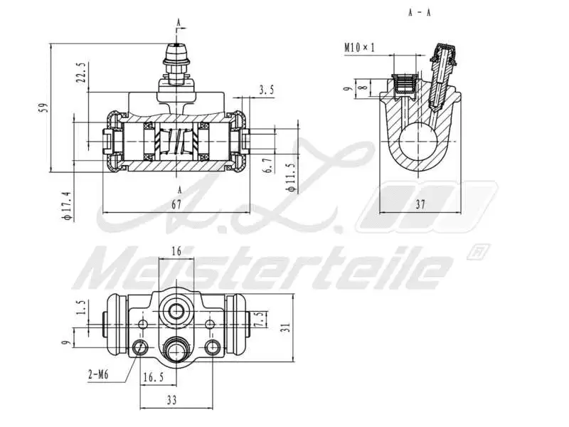 Wheel Brake Cylinder (AZMT-44-111-1146)