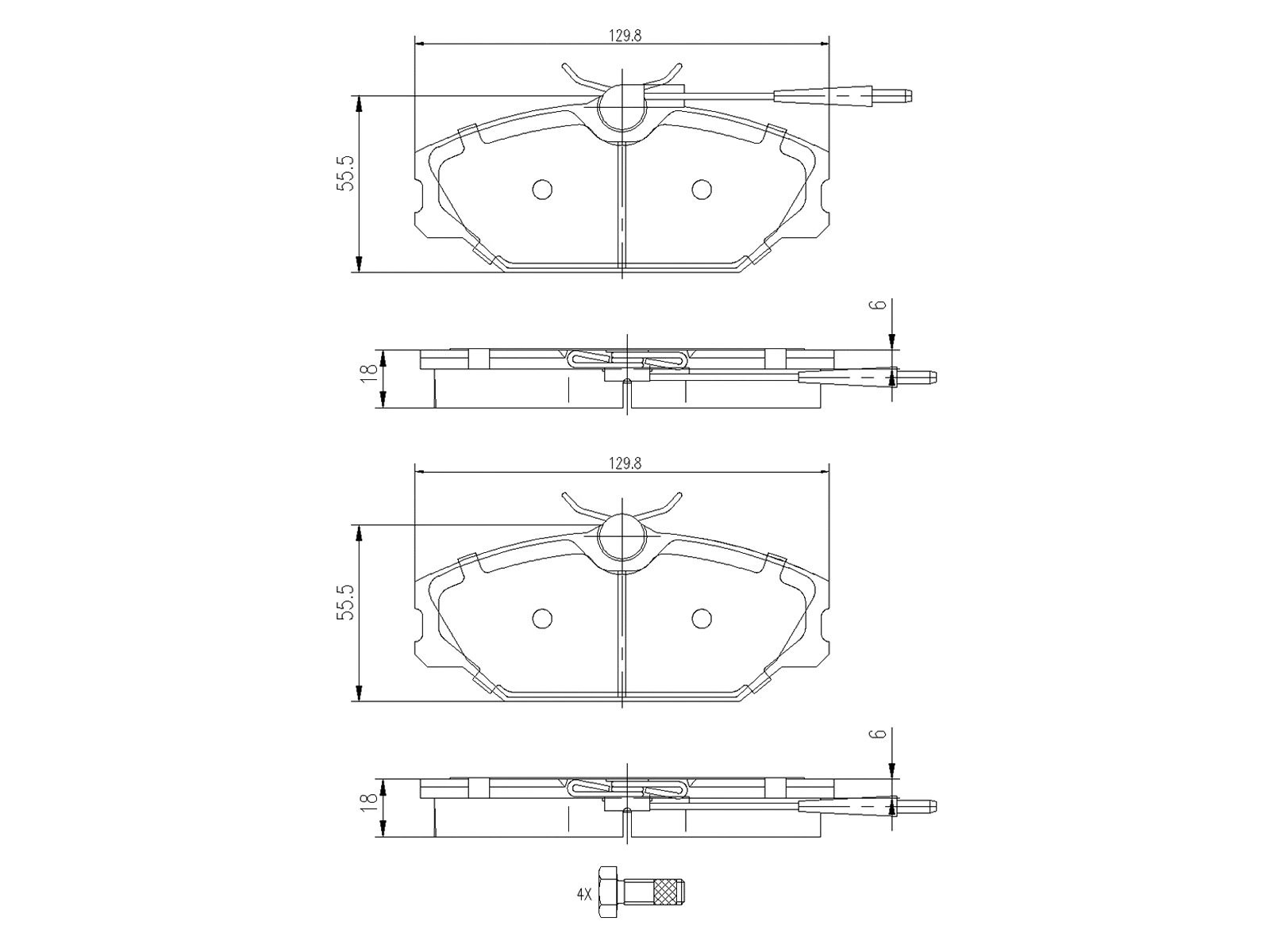Brake Pad Set, disc brake (AZMT-44-022-1305)