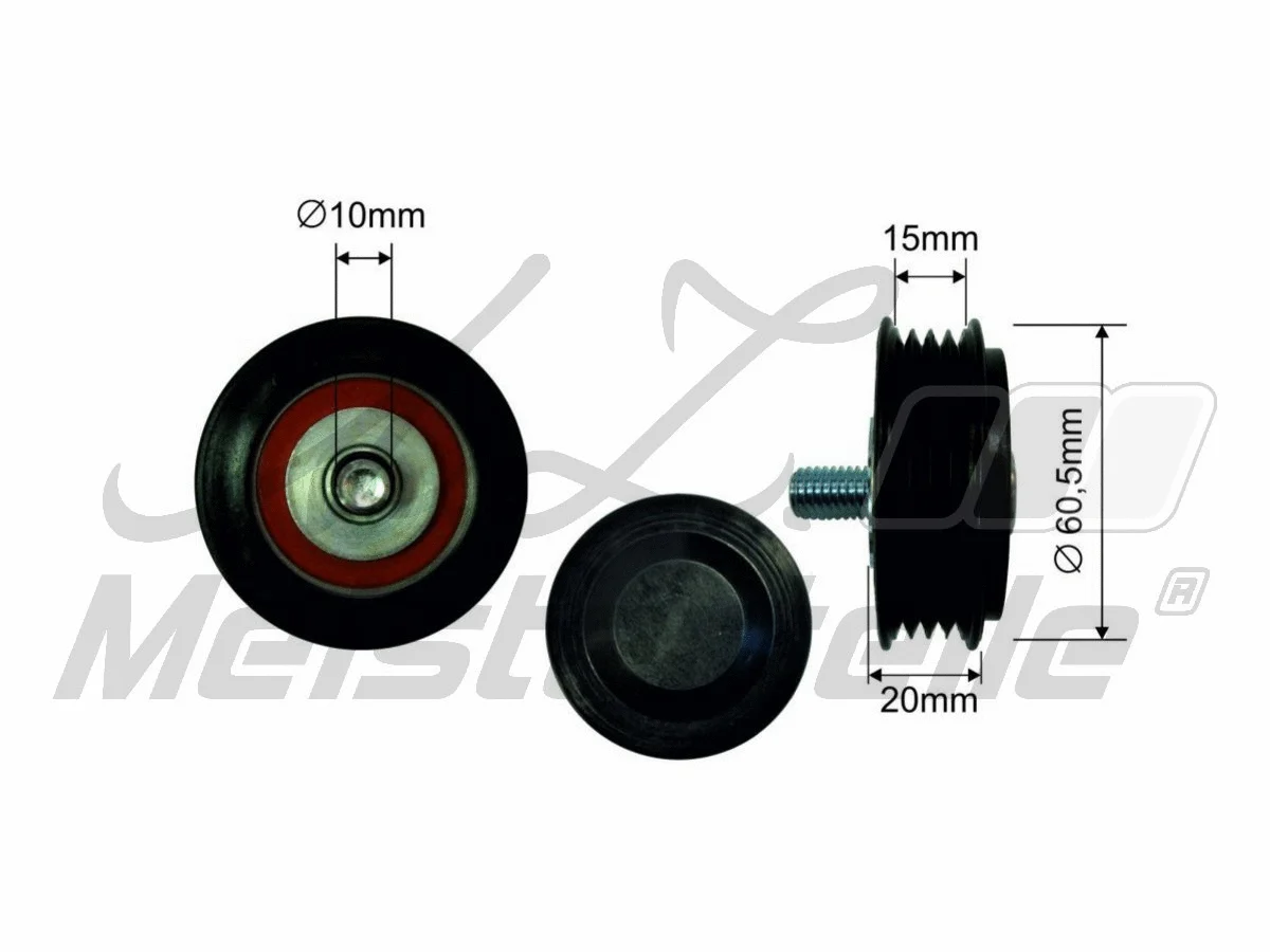 Deflection/Guide Pulley, V-ribbed belt