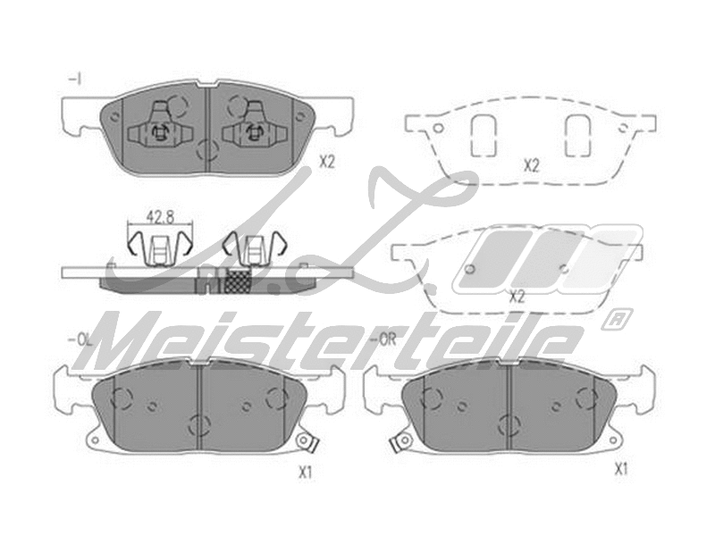 Brake Pad Set, disc brake (AZMT-44-022-2620)