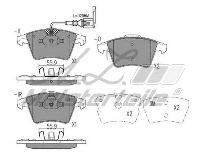 Brake Pad Set, disc brake (AZMT-44-022-2196)