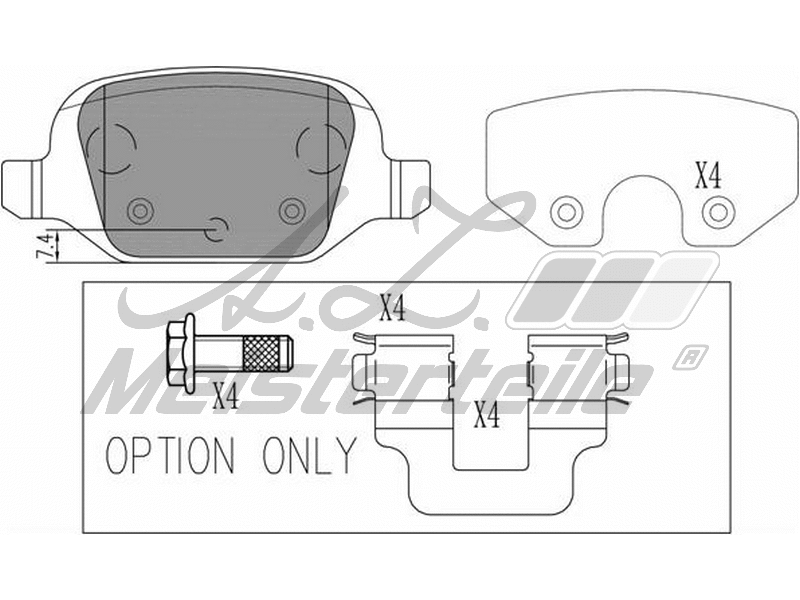 Brake Pad Set, disc brake (AZMT-44-022-2058)