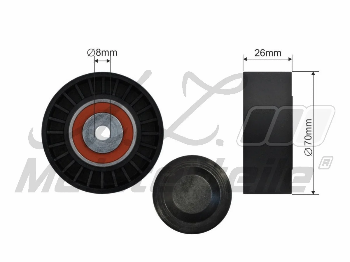 Deflection/Guide Pulley, V-ribbed belt