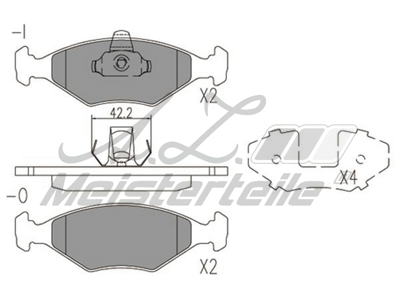 Brake Pad Set, disc brake (AZMT-44-022-1883)