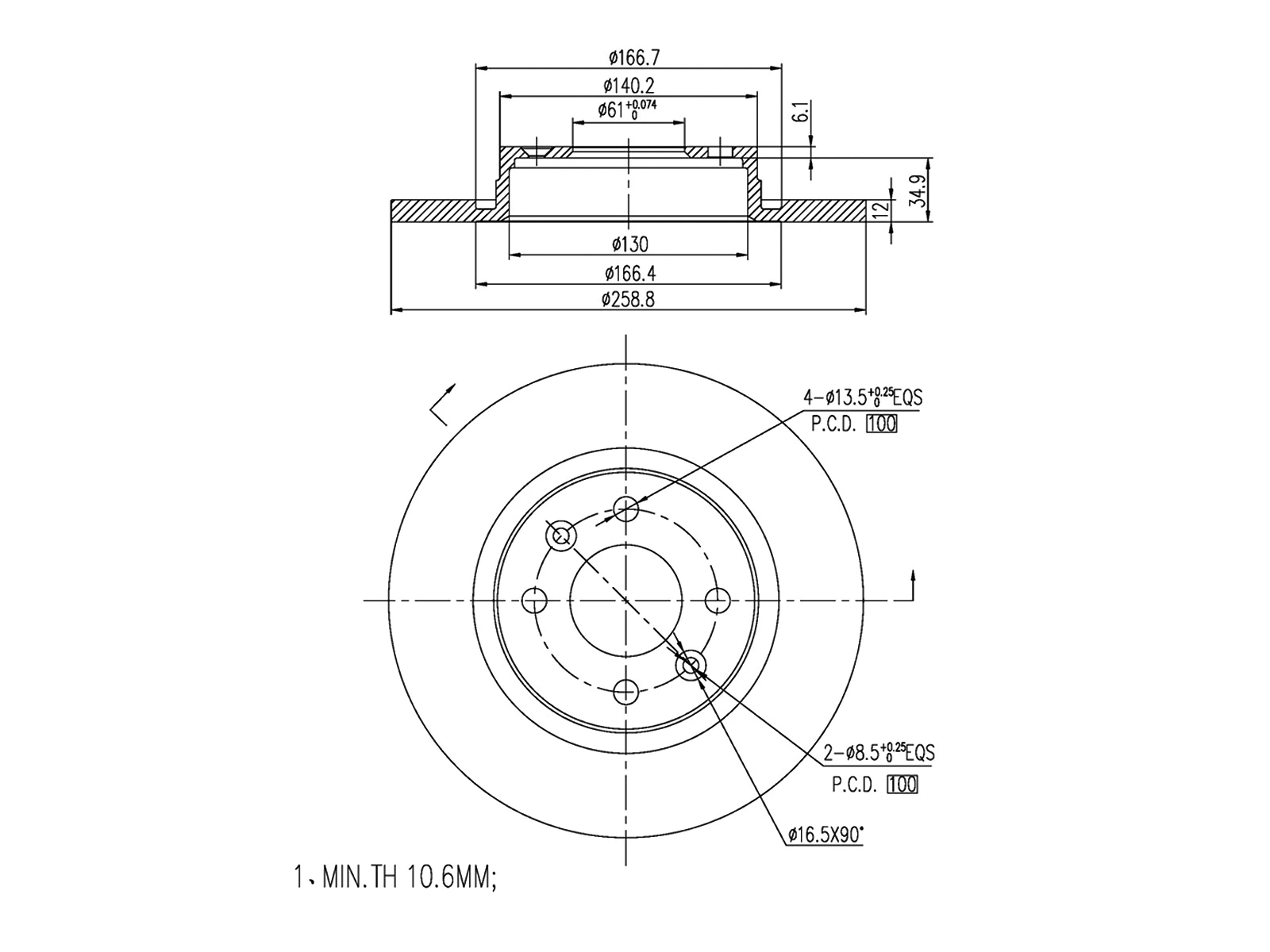 Brake Disc (AZMT-44-024-1250)