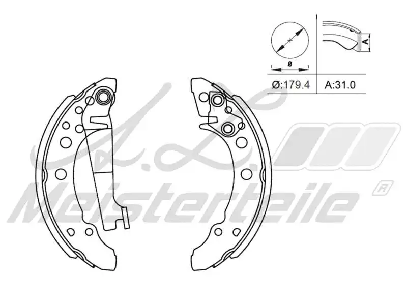 Brake Shoe Set (AZMT-44-026-1005)