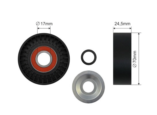 Deflection/Guide Pulley, V-ribbed belt (AZMT-20-031-2446)