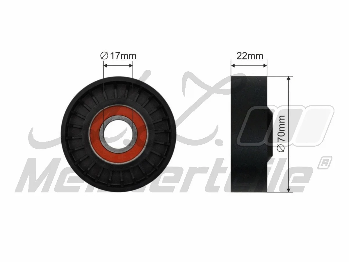 Deflection/Guide Pulley, V-ribbed belt
