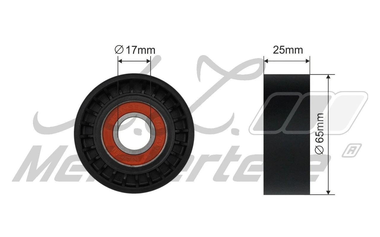 Deflection/Guide Pulley, V-ribbed belt