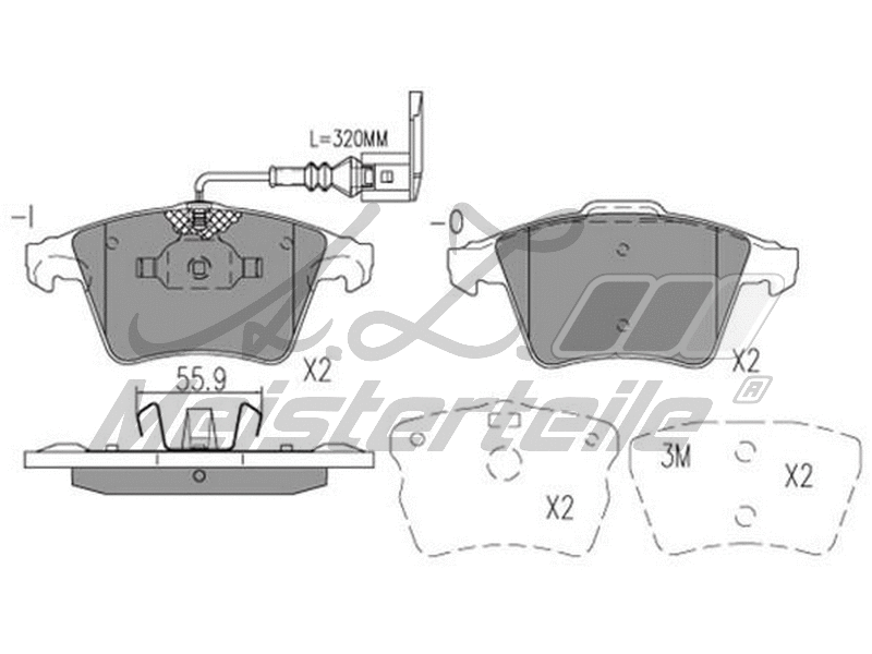Brake Pad Set, disc brake (AZMT-44-022-2188)