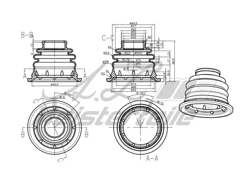 Bellow Kit, drive shaft (AZMT-43-020-1306)