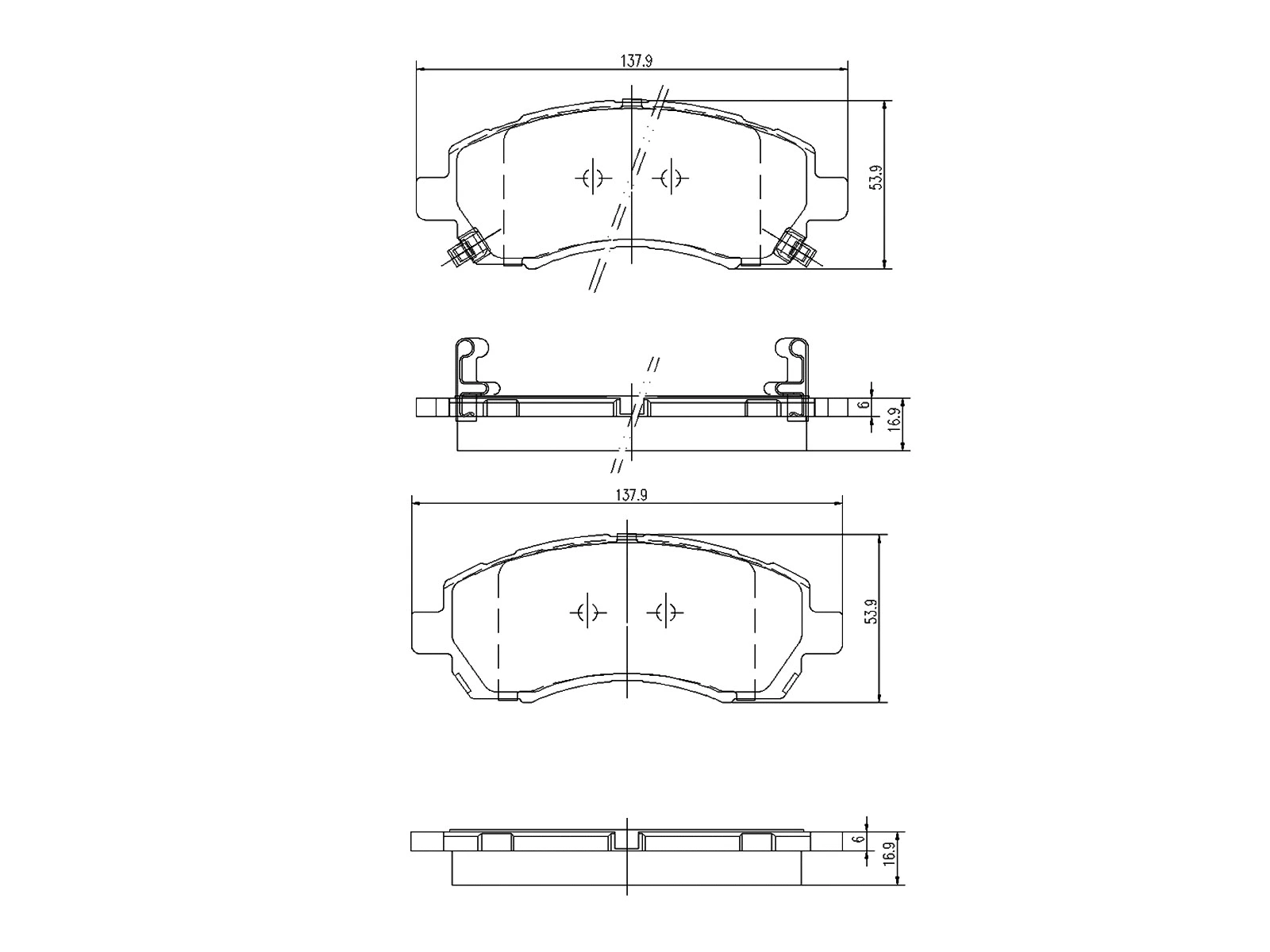 Brake Pad Set, disc brake (AZMT-44-022-1165)