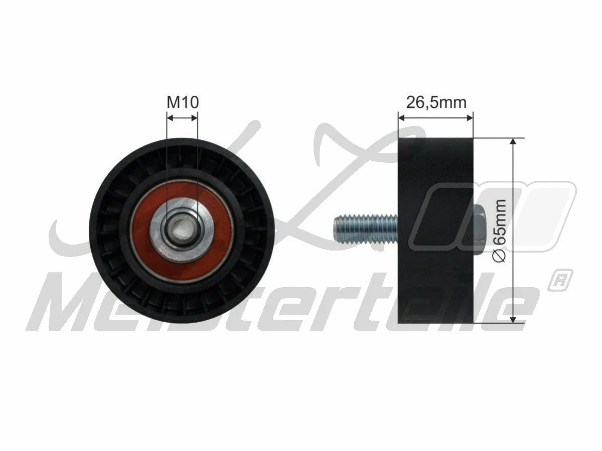 Deflection/Guide Pulley, V-ribbed belt