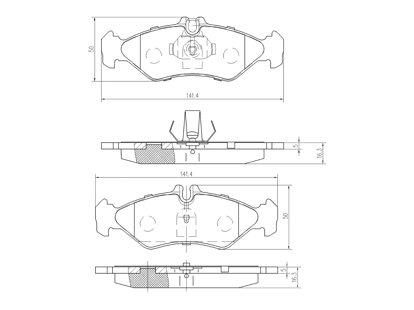 Brake Pad Set, disc brake (AZMT-44-022-1439)