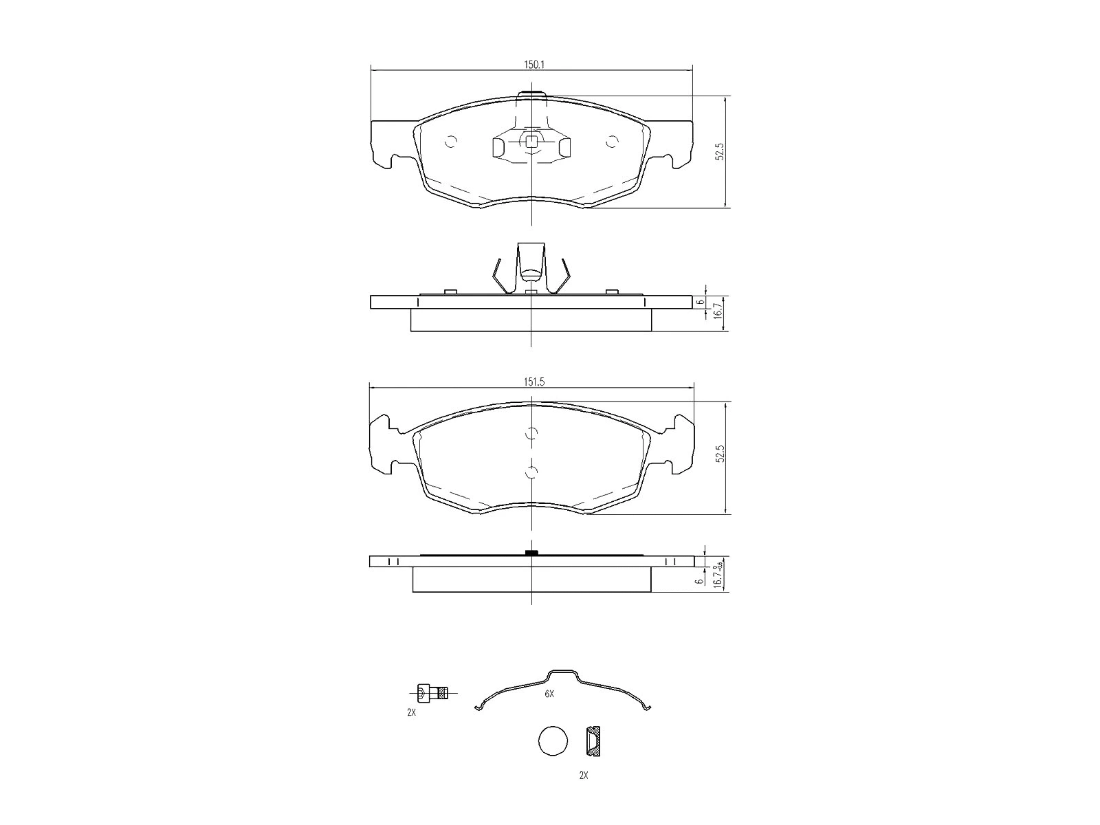 Brake Pad Set, disc brake (AZMT-44-022-1070)