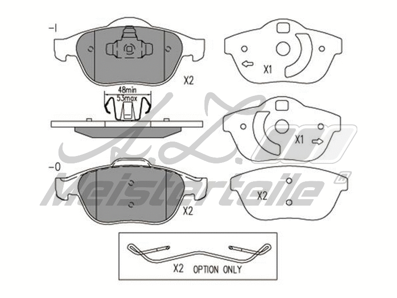 Brake Pad Set, disc brake (AZMT-44-022-2215)
