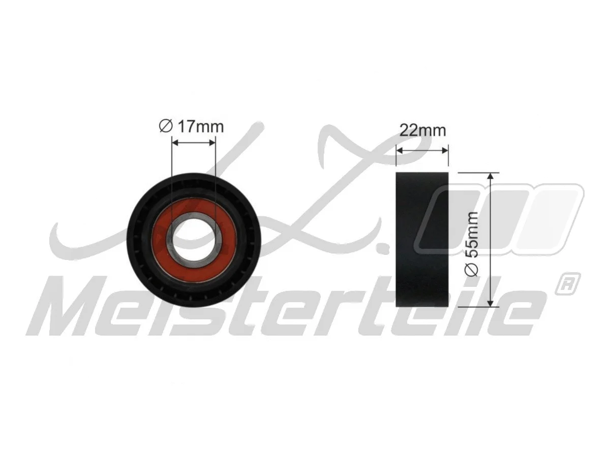 Deflection/Guide Pulley, V-ribbed belt (AZMT-20-031-1438)