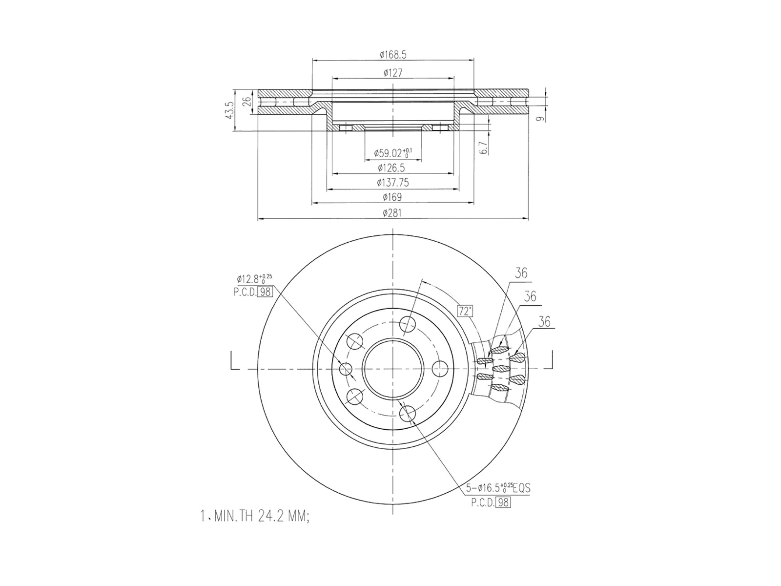 Brake Disc (AZMT-44-024-1490)