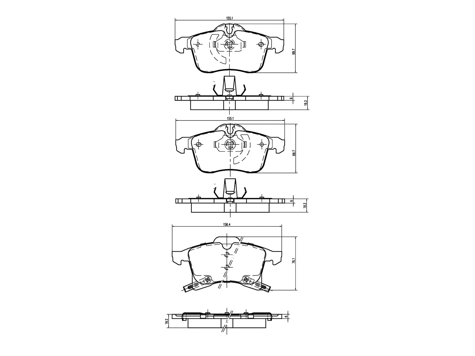 Brake Pad Set, disc brake (AZMT-44-022-1181)